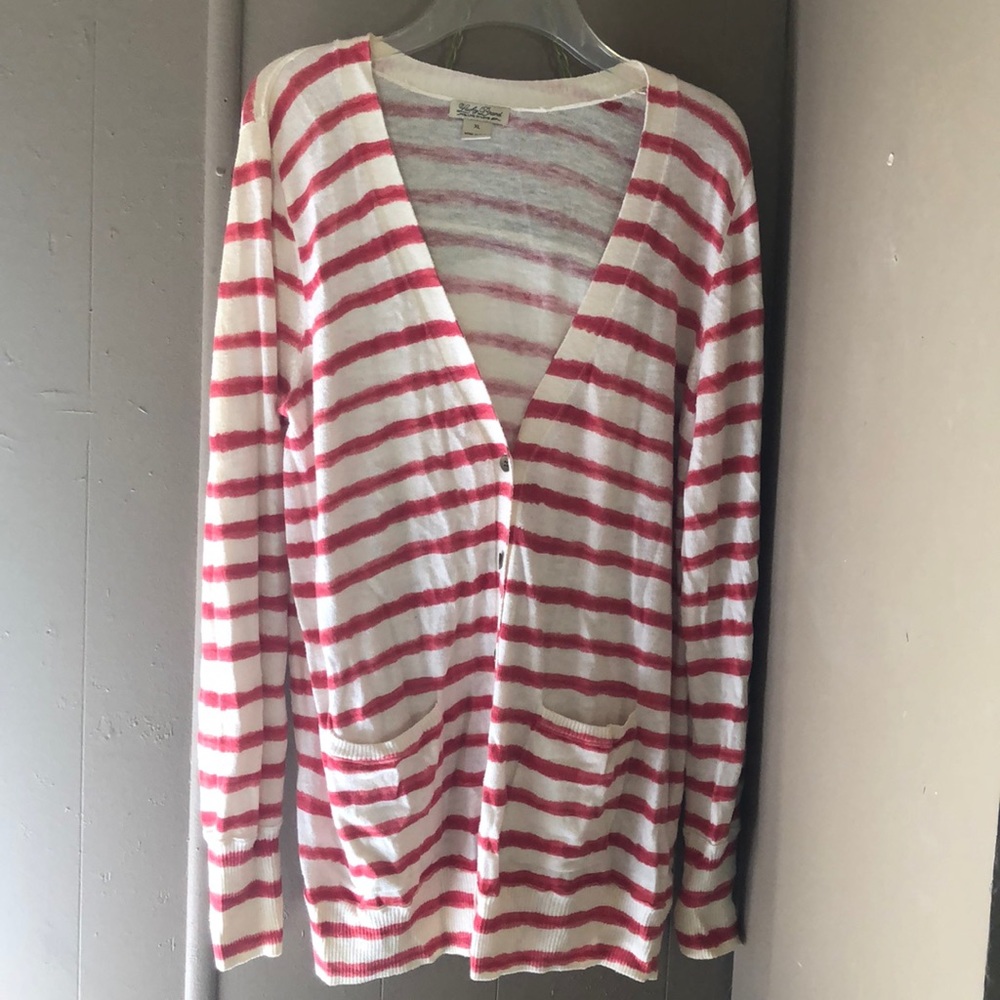 🍊Lucky brand dark orange stripped cardigan.🍊